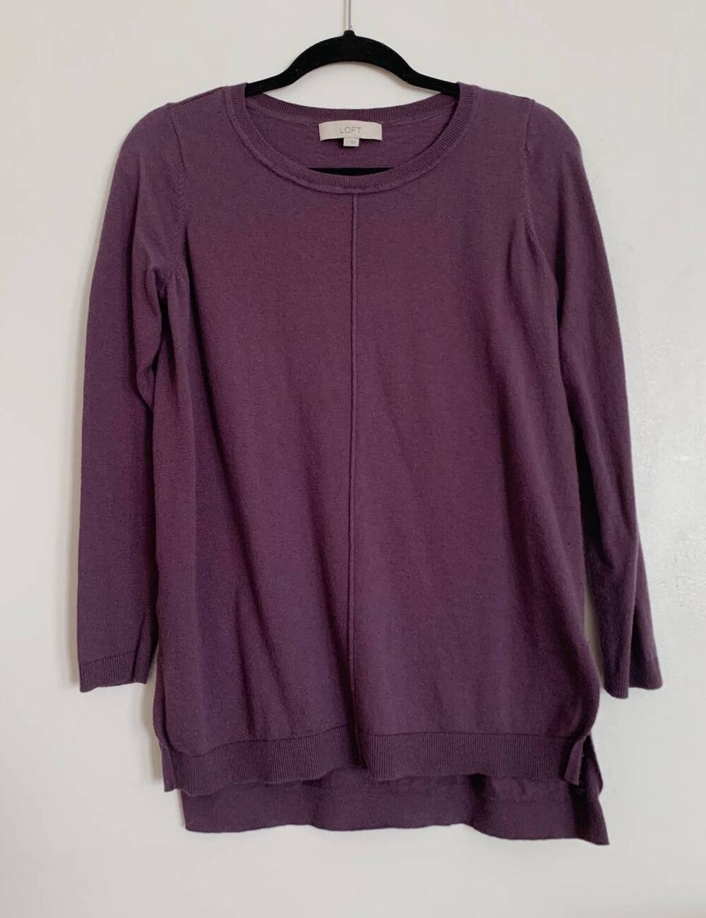 Purple LOFT Wool Blend Tunic Sweater S